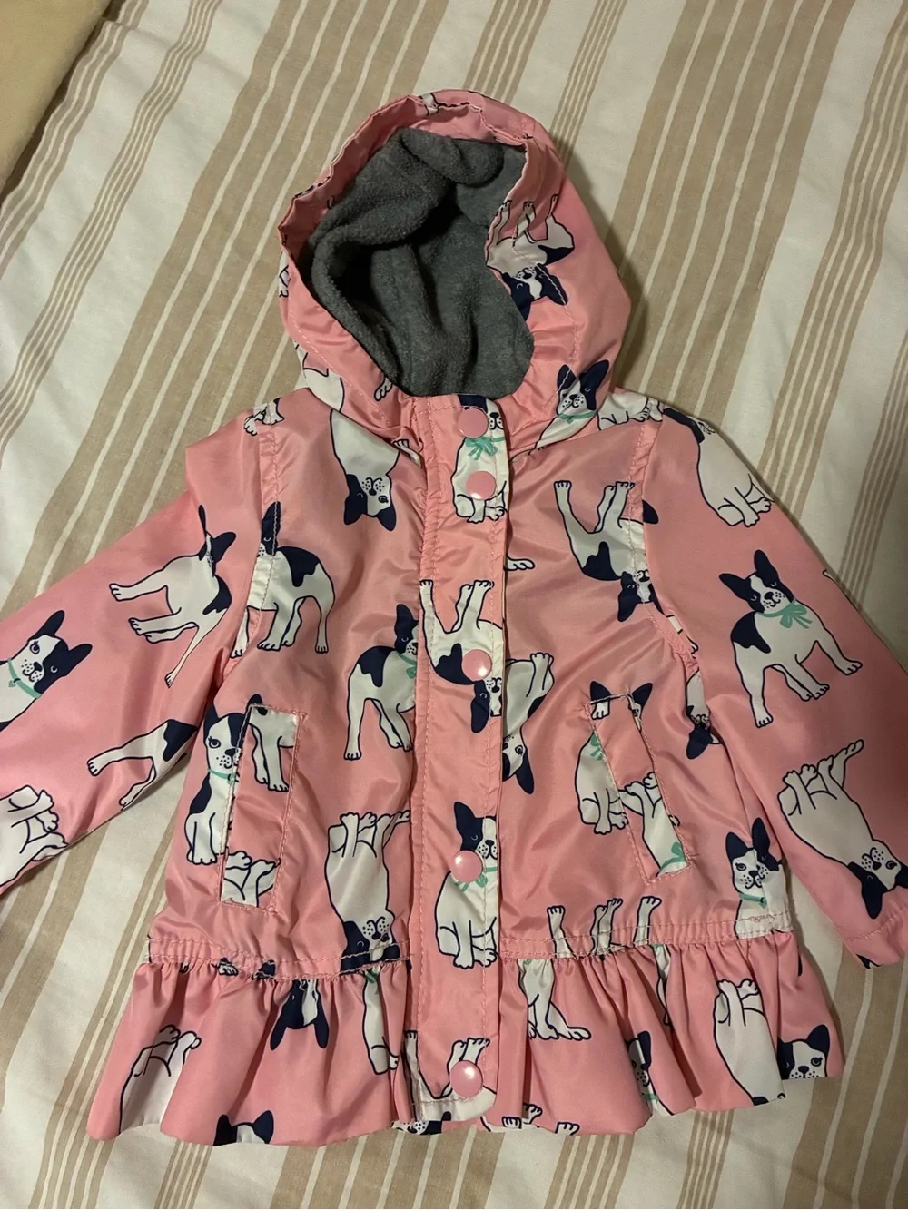 Carter's Pink Hooded Raincoat with Dog Print
